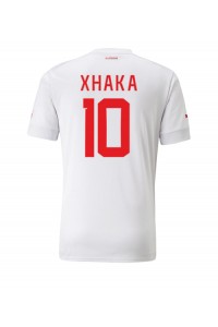 Zwitserland Granit Xhaka #10 Voetbaltruitje Uit tenue WK 2022 Korte Mouw